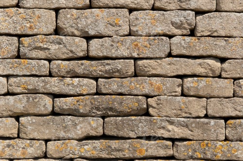 Preview: Closeup shot of an English wall made of rectangular stones