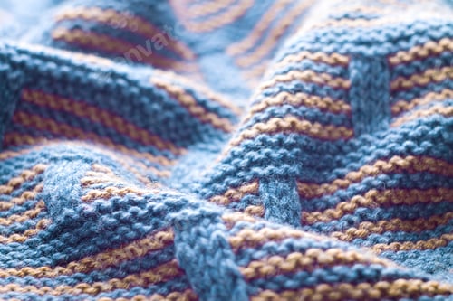 Preview: Knitted Wool Fabric Texture Background in Blue