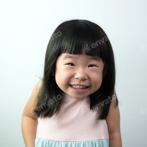 Preview: Happy little girl with funny face