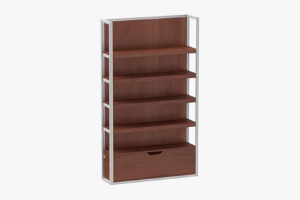 Preview: Wooden Shelving Unit with Drawer