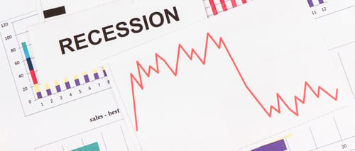 Preview: Inscription recessions and downward graphs representing financial crisis caused by coronavirus