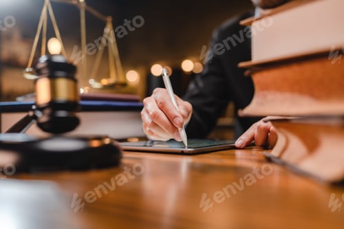 Preview: law and authority lawyer concept, judgment gavel hammer in court courtroom for crime judgement