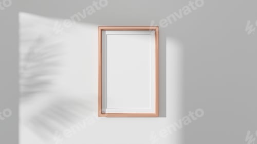 Preview: Poster mock up with vertical frame on wall in room