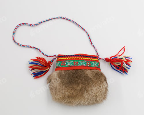 Preview: A small traditional Sami bag made of reindeer fur