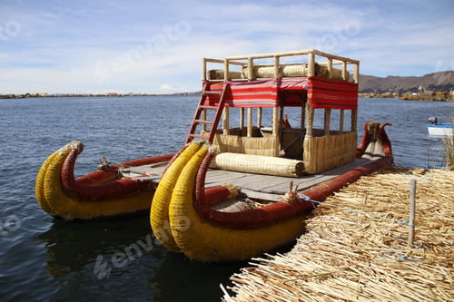 Preview: Uros, Peru »; August 2017: A typical boat in the Uros Islands