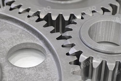 Preview: Three steel gearwheels, part of gear transmission