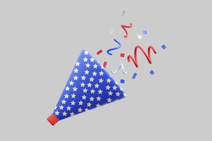 Preview: Patriotic party horn with confetti