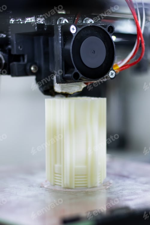 Preview: The process of printing a plastic detail on a 3D printer