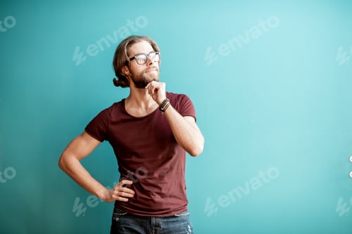Preview: Man's portrait on the colorful background