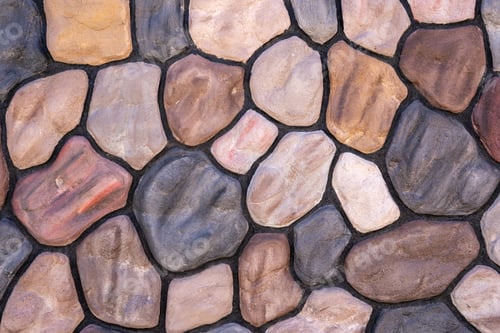 Preview: A wall with different colored stones in a structure