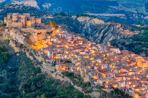 Preview: Rocca Imperiale, Italy at Twilight