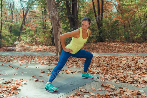 Preview: Side Lunges, High-Intensity Interval Training Outdoors.