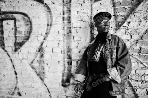 Preview: African american man in jeans jacket