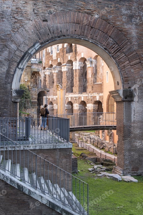 Preview: Theatre of Marcellus. Archaeological site landmark in Rome. Ancient Italy