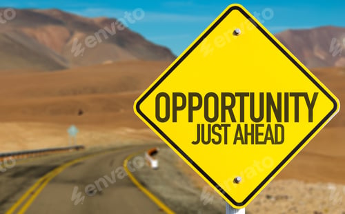 Preview: Opportunity Just Ahead Sign On Desert Road