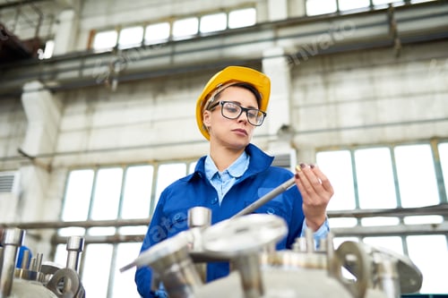 Preview: Modern Young Woman Working at Plant