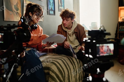 Preview: Collaborating on Creative Film Project in Cozy Room