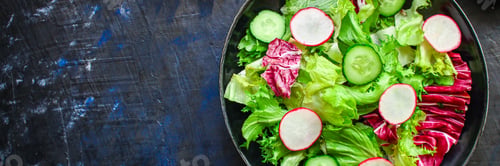 Preview: Healthy Salad, Leaves Mix Salad (Mix Micro Greens, Vegetable Juicy Snack). Food Background Image
