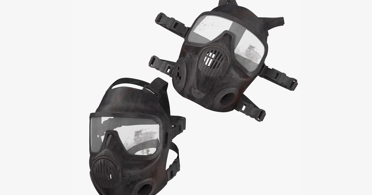 Riot Control Gas Masks: Police, Military Grade, Bloody Texture 3D, Incl ...