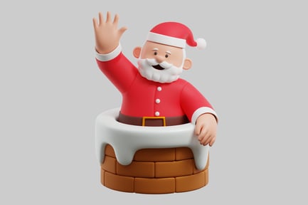 Preview: Cartoon santa chimney figure