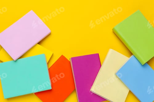 Preview: Books on a yellow background