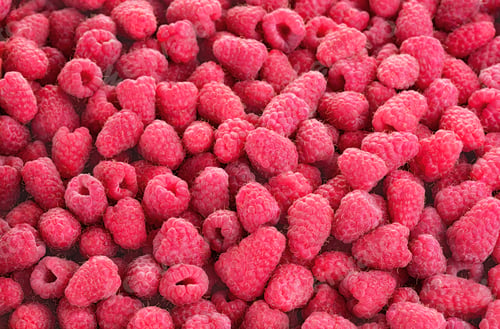 Pile of Delicious Fresh Red Raspberries