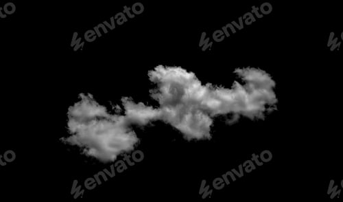 Preview: clouds white for design on isolated elements black background.