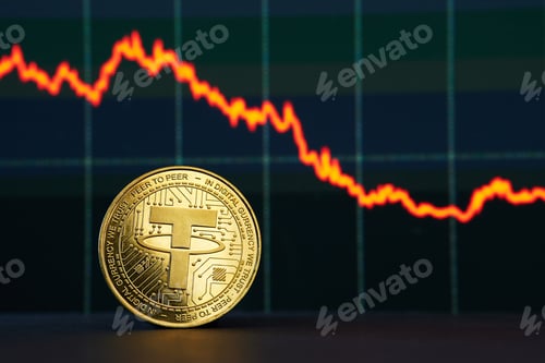 Preview: Tether cryptocurrency y gráfico negativo