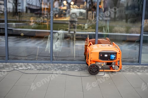 Preview: Electric generator on a street near shop or cafe