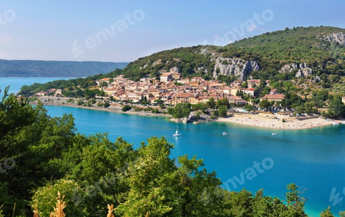 Preview: Beautiful view of St.Croix lake in Verdon, Provence, France