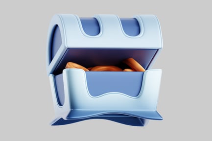 Preview: Light blue box with rounded edges and a hinged lid.