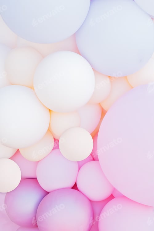Preview: pink balloons background, punchy pink pastel colored and soft focus.