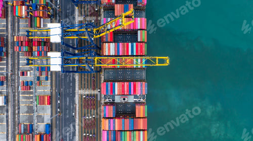 Preview: Container ship global business freight import export logistic transportation.