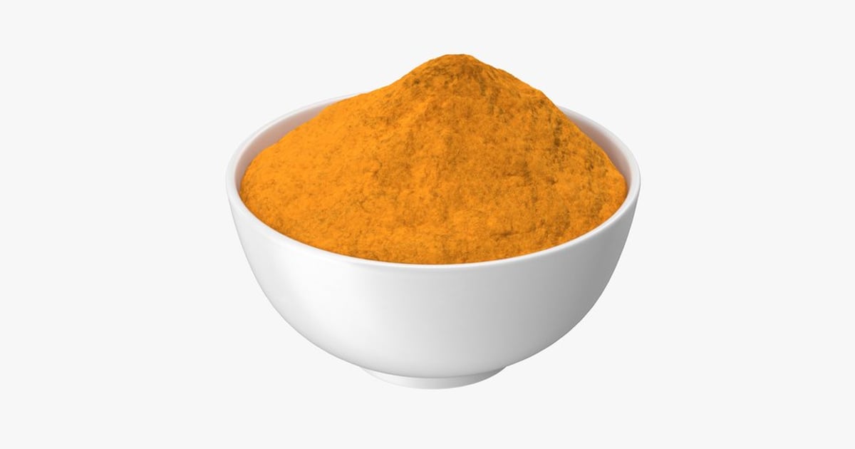 Turmeric Powder in White Ceramic Bowl 3D, Incl. Bowl & condiment - Envato