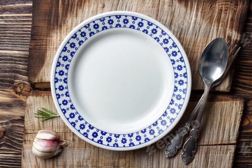 Preview: Vintage cutting board, pate and cutlery.