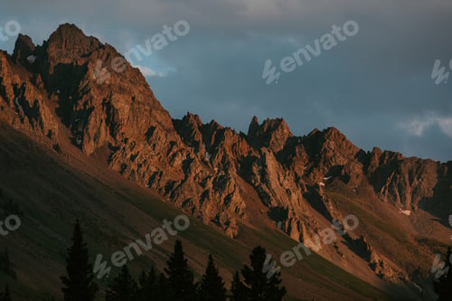 Preview: Landscape of mountains on a could day