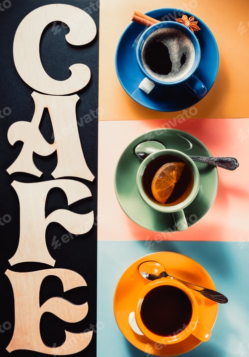 Preview: cup of coffee, tea and cacao