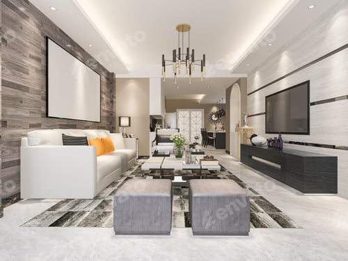 Preview: Stylish Living Room Interior with Modern Design Elements