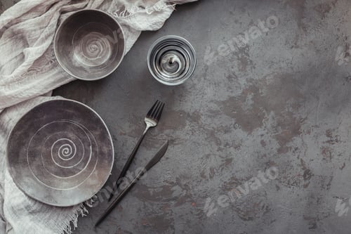 Preview: Elegance table setting in dark grey color