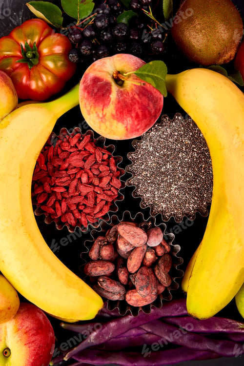Preview: Healthy colorful food selection