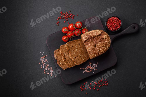 Preview: Delicious fresh crispy brown bread with seeds and grains