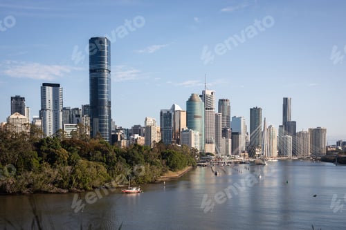 Preview: tall office towers commercial real estate blue sky