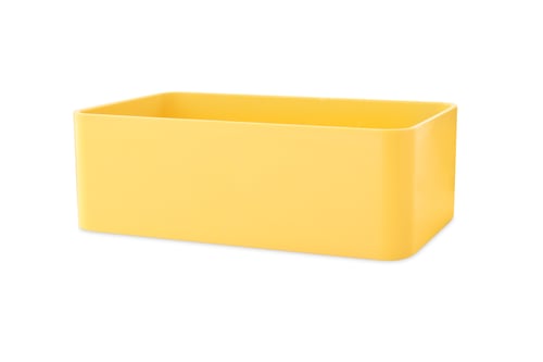 Preview: Yellow lunch box isolated on white. School food