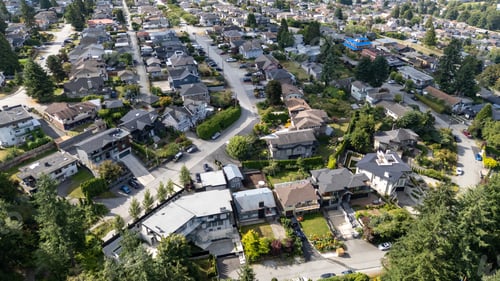 Preview: Aerial View of Suburban Homes in Burnaby, Greater Vancouver, BC, Canada