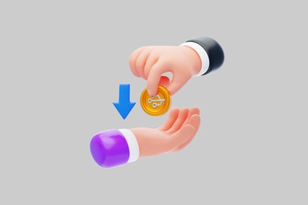 Preview: Hand giving gold coin