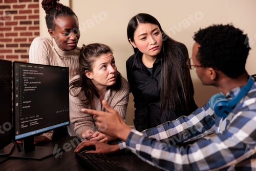 Preview: Diverse software developers programming application