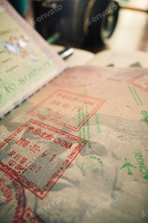 Preview: Passport with stamps