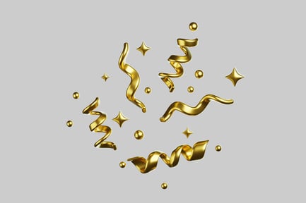 Preview: Golden party confetti and stars