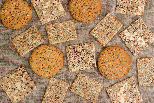 Preview: Rows of various shortbread and oat cookies.