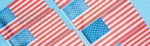 Preview: Festive Patriotic Flags on Light Blue Background